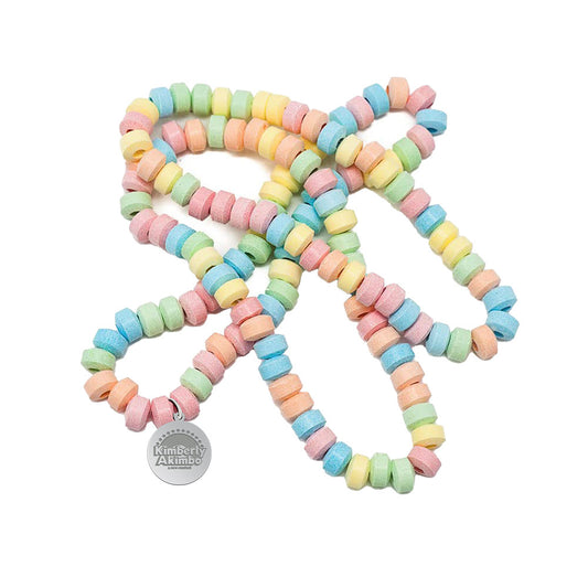 Kimberly Akimbo Faux Candy Logo Necklace